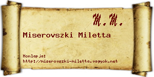 Miserovszki Miletta névjegykártya